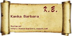 Kanka Barbara névjegykártya