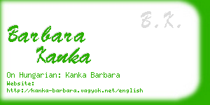 barbara kanka business card